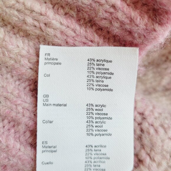 Maje | Megevy Turtleneck Wool Blend Sweater In Ombre Pink Stripe - Picture 7 of 11